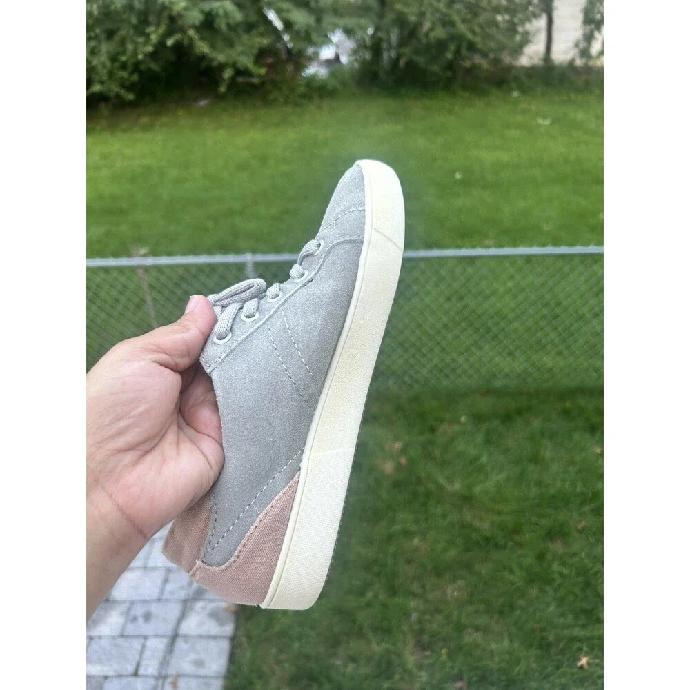 Naturalizer Morrison Men’s 7M Gray Pink Lace Up Round Toe Leather Sneakers EU 37